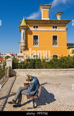 Cascais, Portugal, Casa L. Perestrelo De Vasconcelos, einem typisch portugiesischen Palast mit neomanueline Merkmal Stockfoto