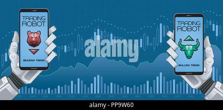 Handel Roboter der automatisierten Handelssystem Stock Vektor