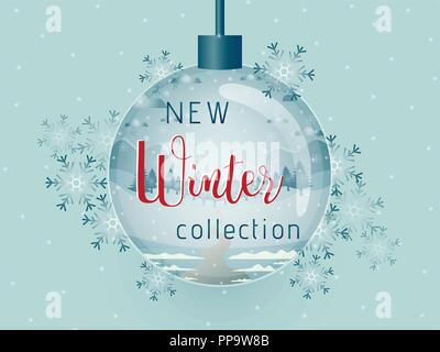 Vector Abbildung: winter sale Plakat Vorlage. Stock Vektor