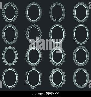 Elegante Spitzenborte Frames Laser geschnitten Stock Vektor