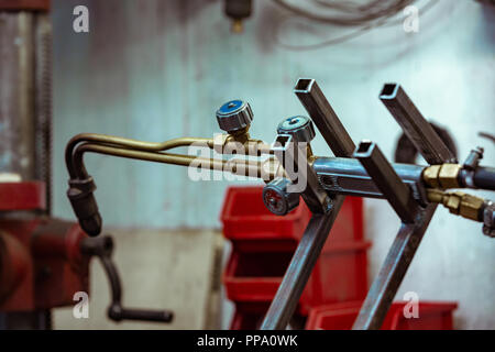 Argon arc welding, Inertgas Schutzgasschweißen in einem Workshop Stockfoto