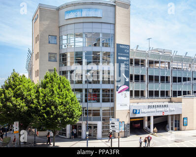 Eintritt in Edgbaston street car park im Zentrum von Birmingham, West Midlands, England, Großbritannien. Stockfoto