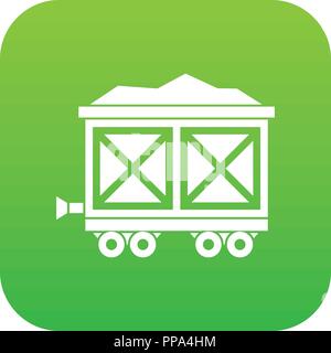 Warenkorb auf Rädern mit Gold Symbol Digital Green Stock Vektor