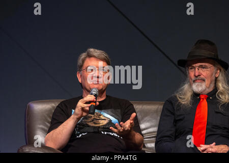 Fürth, Deutschland - 22. September 2018: Dave Barclay und Toby Philpott bei Noris Force Con 5 drei Tag Star Wars Fan Convention für Nächstenliebe Stockfoto
