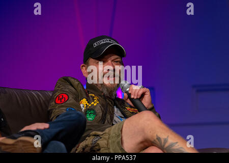 Fürth, Deutschland - 22. September 2018: Björn Schalla (*1974, Synchronsprecher, Übersetzer und Regisseur - Star Wars: The Force weckt, Star Trek in Darkn Stockfoto