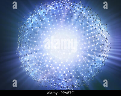 Abstraktes Bild von Wissenschaft und Technologie. Molekulare Verbindungen voller Energie. Stockfoto