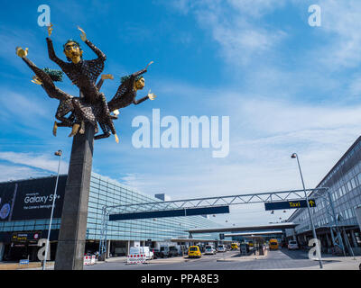 Skulptur, Flughafen Kopenhagen, Kopenhagen, Amager, Dänemark, Europa. Stockfoto