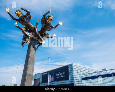 Skulptur, Flughafen Kopenhagen, Kopenhagen, Amager, Dänemark, Europa. Stockfoto