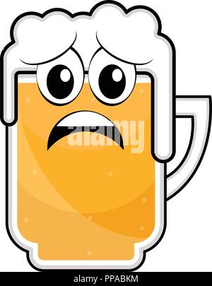 Farbige traurig Bierkrug Symbol Stock Vektor