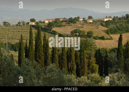 Schönen Hügeln von der Stadt gesehen, Montefalco, in der Region Umbrien in Italien Stockfoto