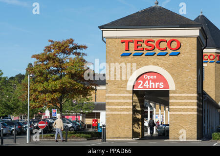 Tesco-Supermarkt, UK Stockfoto