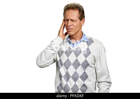Mann mittleren Alters leiden unter Migräne. Stockfoto