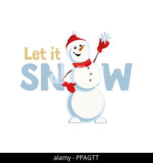 Lass es schneien Schneemann. Stock Vektor