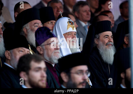 Patriarch Kyrill von Moskau und ganz Russland bei einem Konzert Kennzeichnung Tag der slawischen Sprache und Kultur auf dem Roten Platz in Moskau, Russland geschrieben Stockfoto