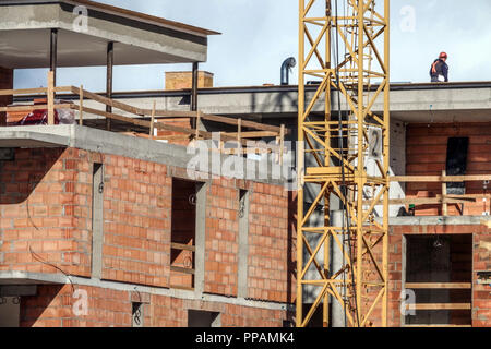 Neue Wohnungsbau in Dockland, Prag Liben, Tschechische Republik Stockfoto