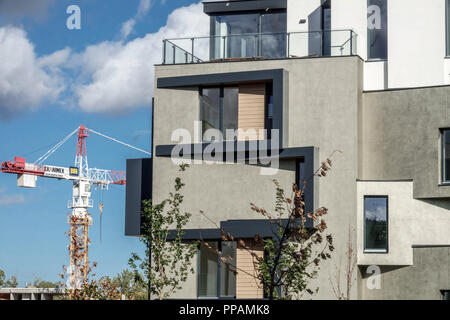 Neue Wohnungsbau in Dockland, Prag Liben, Tschechische Republik Stockfoto