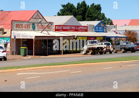 Australische Goldgräberstadt Architektur und Geschäfte, Mount Magnet, Murchison, Western Australia Stockfoto