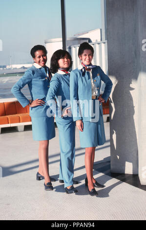 Pan-amerikanische Flugbegleiter Airline Crew, 1970, USA Stockfoto