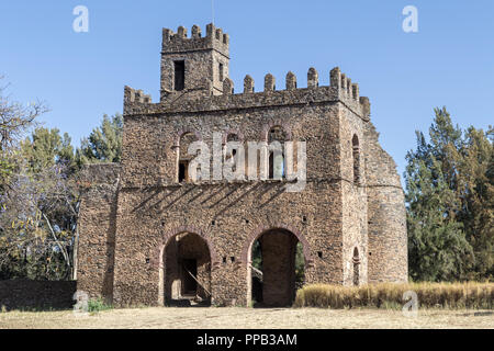 Das Archiv Schloss (Bibliothek) des Königs Fasilides. Fasil Ghebbi, Royal Enclosure, Gonder, Äthiopien UNESCO Weltkulturerbe Stockfoto