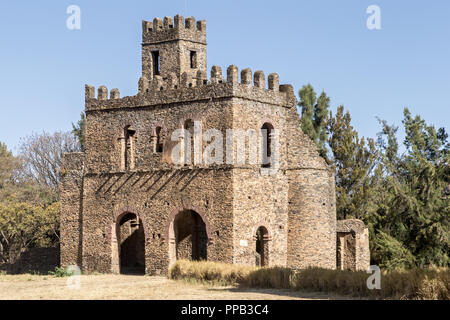 Das Archiv Schloss (Bibliothek) des Königs Fasilides. Fasil Ghebbi, Royal Enclosure, Gonder, Äthiopien. Weltkulturerbe der UNESCO Stockfoto