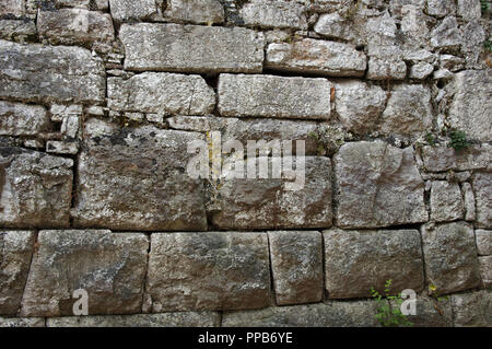 Albanien. Butrint. Zyklopischen Mauern der antiken Stadt, aus dem 4. Jahrhundert v. Chr. hellenistischer Zeit. Detail. Stockfoto