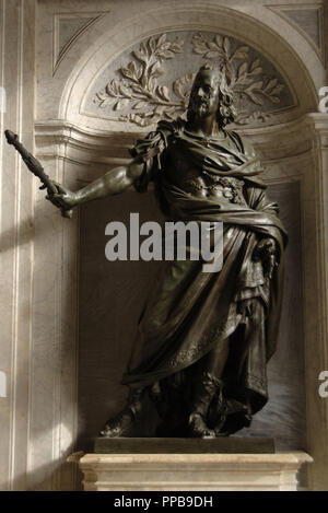 Philip IV (1605-1665). König von Spanien. Statue von Girolamo Lucenti (1627-1692) und Gian Lorenzo Bernini (1598-1680). Die Basilika von St. Maria Maggiore. Rom, Italien. Stockfoto