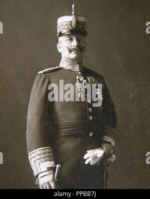 GUILLERMO II (Potsdam, 1859 - Doorn, 1941). Rey de Preussen y Emperador de Alemania (1888-1918). RETRATO DE GUILLERMO II. Reproducción de fotografía. Stockfoto