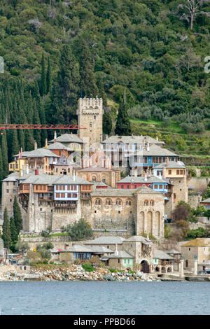 (Docheiariou Dochiariou) Kloster am Berg Athos in Autonomen monastischen Zustand des Heiligen Berg, Chalkidiki, Griechenland Stockfoto