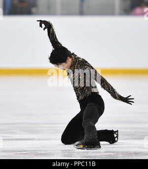 Oakville, Ontario, Kanada. 22 Sep, 2018. Yuzuru Hanyu von Japan führt bei den Herren Kür während der 2018 Herbst Classic International mit 16 Meile Sports Complex in Oakville, Ontario, Kanada, 22. September 2018. Quelle: LBA/Alamy leben Nachrichten Stockfoto