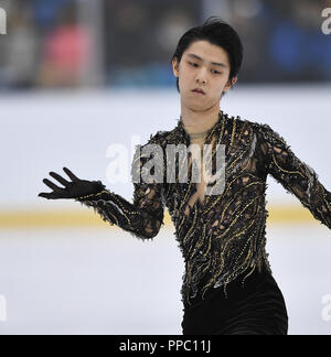 Oakville, Ontario, Kanada. 22 Sep, 2018. Yuzuru Hanyu von Japan führt bei den Herren Kür während der 2018 Herbst Classic International mit 16 Meile Sports Complex in Oakville, Ontario, Kanada, 22. September 2018. Quelle: LBA/Alamy leben Nachrichten Stockfoto