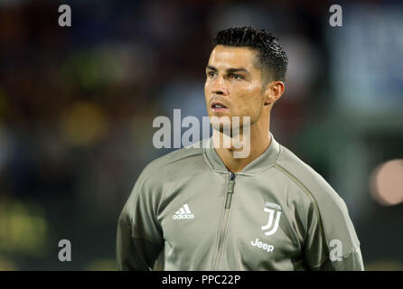 Frosinone, Italien. 24 Sep, 2018. 23.09.2018. Stadio, Matusa Frosinone, Italien. SERIE A: CRISTIANO RONALDO VOR der italienischen Serie A Match zwischen FROSINONE CALCIO v FC Juventus am Stadion in Matusa Frosinone. Credit: Unabhängige Fotoagentur/Alamy leben Nachrichten Stockfoto