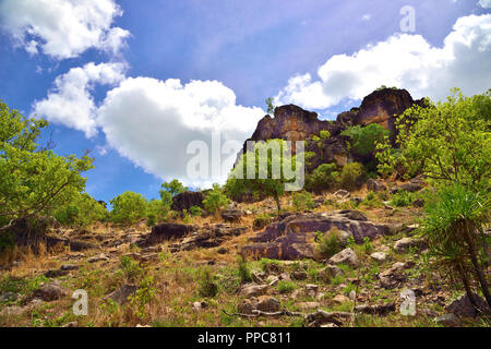 Anjalak Hill, (Long Tom Träumen), in der Nähe der Gunbalanya (Oenpelli), Arnhem Land, Northern Territory, Top End, Australien Stockfoto