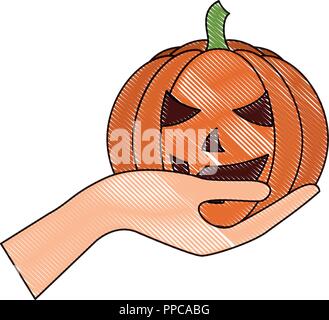 Hand halloween kürbis spooky Vector Illustration Stock Vektor