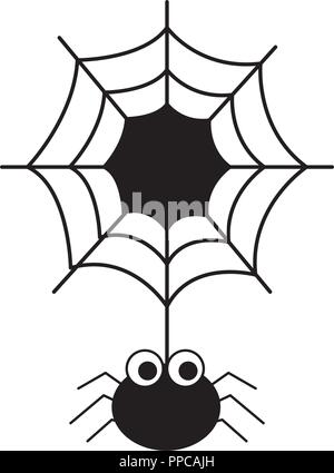 Halloween Spinne mit Spinnennetz isolierte Symbol Vektor illustration Design Stock Vektor