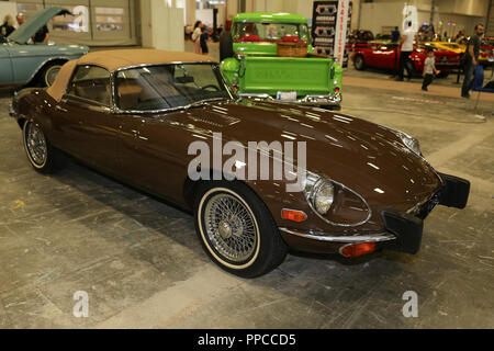 ISTANBUL, Türkei - 01. JULI 2018: Jaguar Anzeige an Istanbul klassisches Automobil Festival Stockfoto