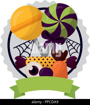 Happy Halloween kreisförmige Rahmen mit Band Stock Vektor