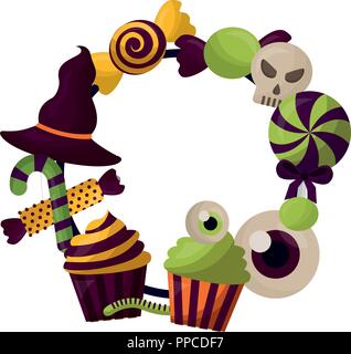 Happy Halloween kreisförmige Rahmen Stock Vektor
