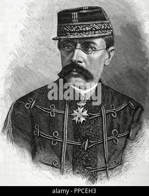 Louis Leon Cesar Faidherbe (1818-1889). Französischer general und kolonialen Administrator. Porträt. Gravur. "Historia Universal", 1885. Stockfoto