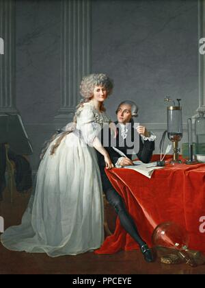 Portrait von Antoine Laurent Lavoisier (französischer Chemiker, Autor des "Traité Élémentaire de Chimie", 1789) und seine Frau. 286 x 224. Museum: METROPOLITAN MUSEUM DER KUNST. Autor: David, Jacques Louis. Jacques Louis David. Stockfoto