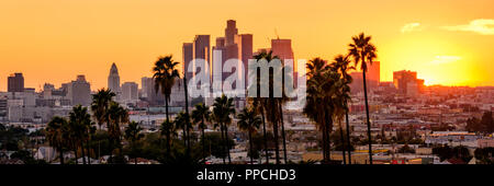 Los Angeles Skyline Sonnenuntergang, Kalifornien, USA. Stockfoto