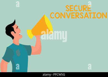 Handschrift Text schreiben Secure Conversation. Begriff Sinne sichere verschlüsselte Kommunikation zwischen Web Services. Stockfoto
