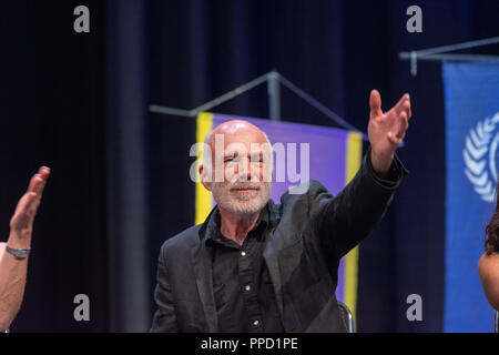 BONN, Deutschland - 19. MAI 2018: Michael Hogan (* 1949, Schauspieler - Battlestar Galactica, Mass Effect) auf der Fedcon 27, eine viertägige sci-fi-fan Convention Stockfoto