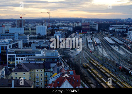 Die ehemaligen Pfanni Website in den Werkviertel hinter dem Münchner Ostbahnhof (r). Hier ist der Neue konzertsaal in München gebaut werden. Stockfoto