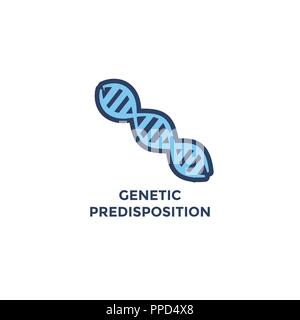 BMI - Body Mass Index Icon-DNA-Strang für die genetische Disposition - Grün und Blau Stock Vektor