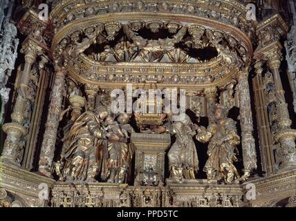 PRESENTACION DE JESUS EN EL TEMPLO - las mejores DEL RETABLO DE LA CAPILLA DEL CONDESTABLE - SIGLO XVI. Thema: FELIPE VIGARNY/SILOE. Lage: CATEDRAL - Interieur. BURGOS. Spanien. Stockfoto