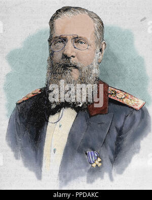 Großherzog Konstantin Nikolaevich von Russland (1827-1892). Der zweite Sohn von Zar Nikolaus I. von Russland und Bruder von Alexander II. Im Jahre 1862 wurde er Generalgouverneur von Polen in Russland. Kupferstich von A. Carter. Stockfoto