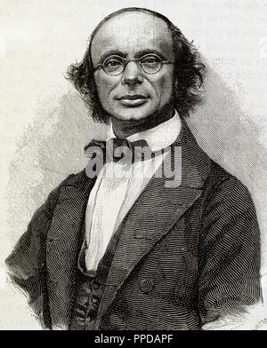 Weber, Wilhelm Eduard (Wittenberg, 1804, Göttingen, 1891). Deutscher Physiker. 19. Jahrhundert-Gravur. Stockfoto