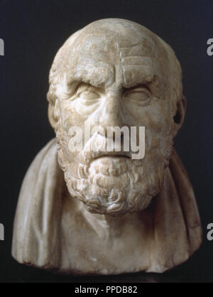 Chrysippus (280-206 v. Chr.). Griechische Stoiker Philosophen. Stoizismus Schule. Büste. Römische Kopie einer hellenistischen Büste. British Museum. London, England. Stockfoto