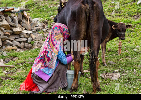 Die unglaubliche Höhen von Alay Stromkreis im Südwesten Kirgisistan, die in 4 3000+ Meter überschreitet. Stockfoto