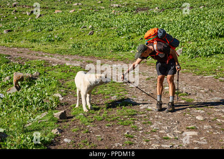 Die unglaubliche Höhen von Alay Stromkreis im Südwesten Kirgisistan, die in 4 3000+ Meter überschreitet. Stockfoto